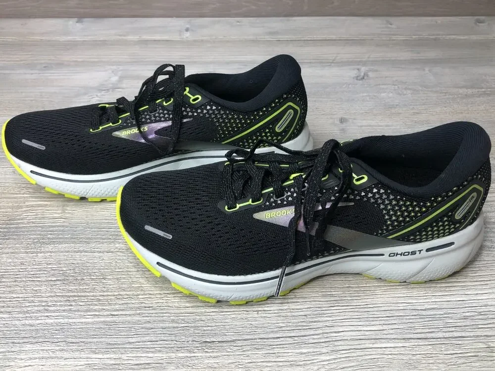 BROOKS Ghost 14 Running Sneakers, Women's Sz 7.5 Black Yellow